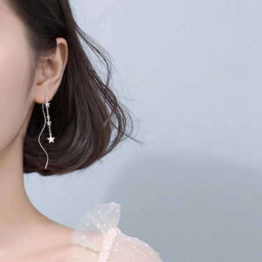 Falling Stars Silver Earrings-Your Soul Place